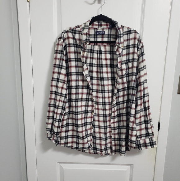 CHAPS Plaid Button Up Blouse Shirt - Picture 3 of 7